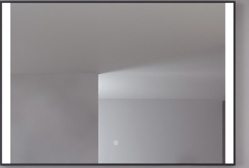 Libra speil med lys, dimbar, touch, 100x70 cm, sort