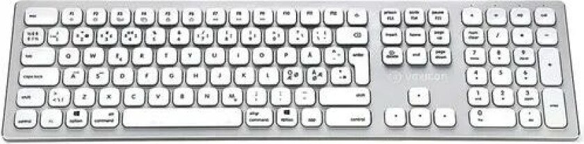 Wireless Slim Metal Keyboard 295bwl Sølv Trådløs Nordisk Tastatur