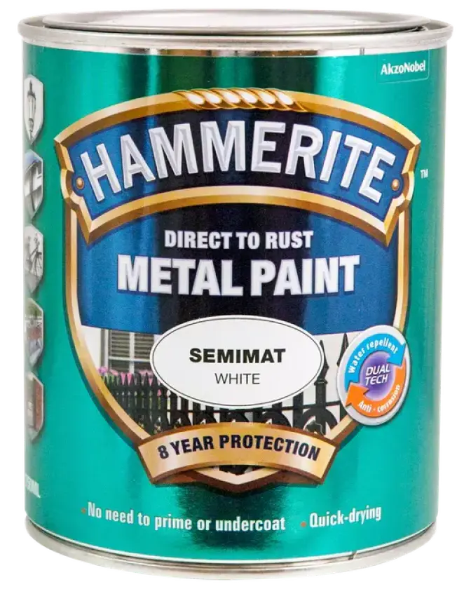 Direct to Rust Metal Paint Semimat White 750ml