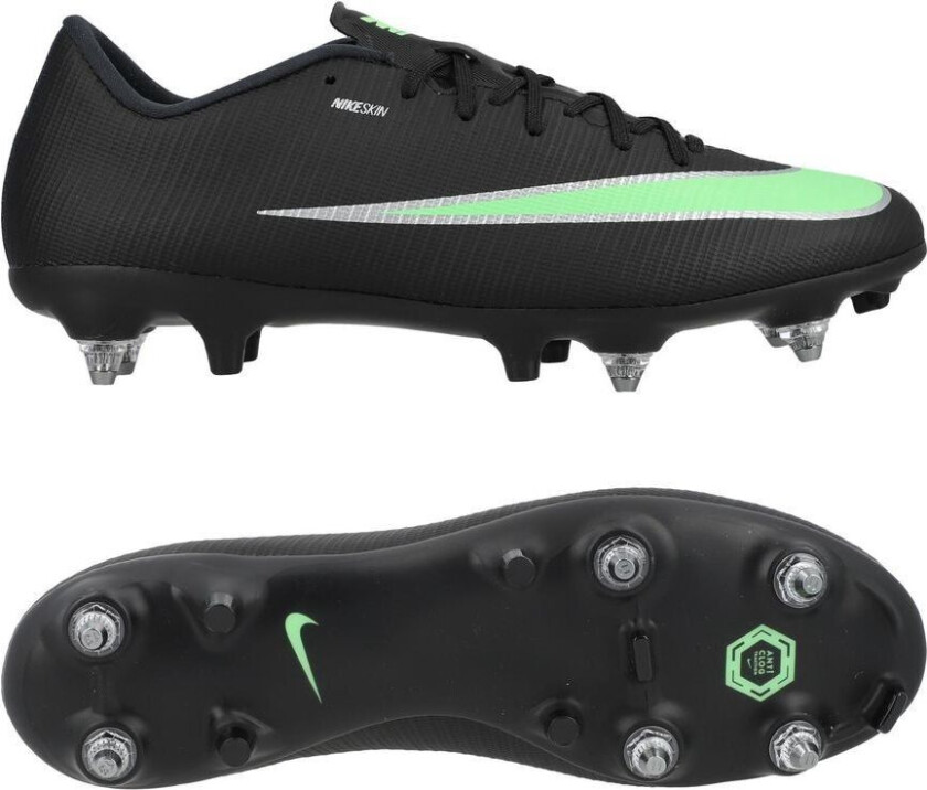 Mercurial Vapor 17 Academy Sg-pro Anti-clog Shadow - Svart/illusion Green - Vått Gress (Sg), størrelse 42½