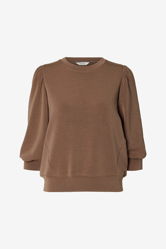 Collegegenser slfTenny 3/4 Sweat Top - Natur