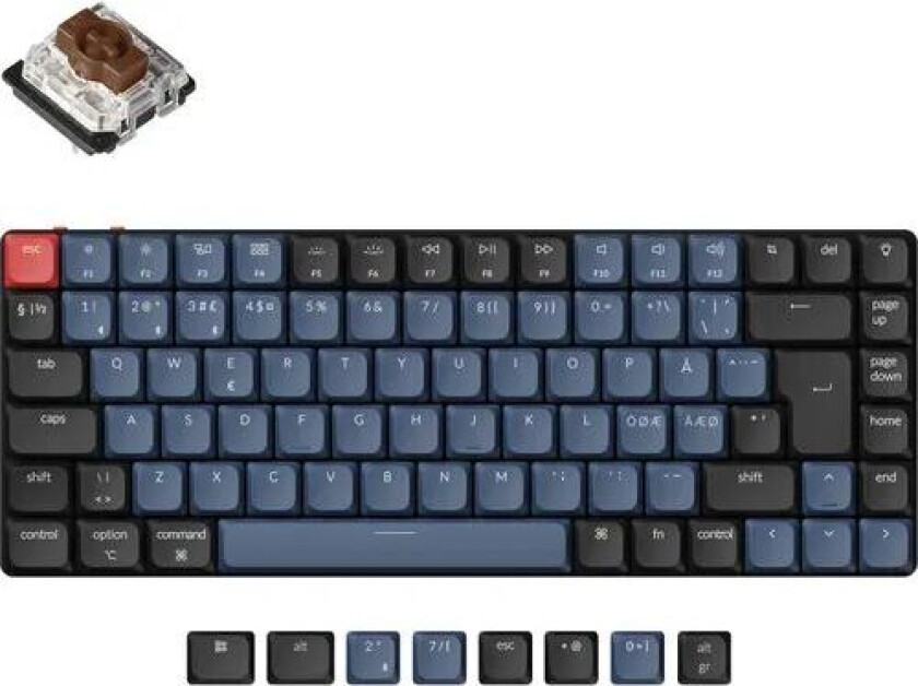 K3 Pro Qmk/via Lp Brown Kablet, Trådløs Nordisk Tastatur