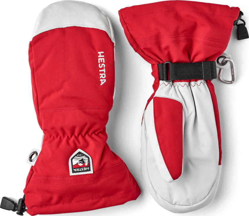 Army Leather Heli Ski Mitt 8, Red