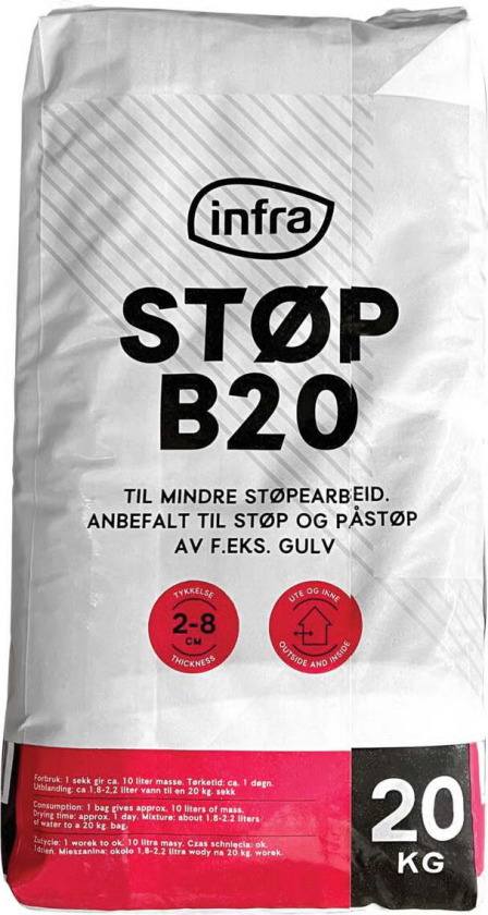 Infra B20 støpemørtel