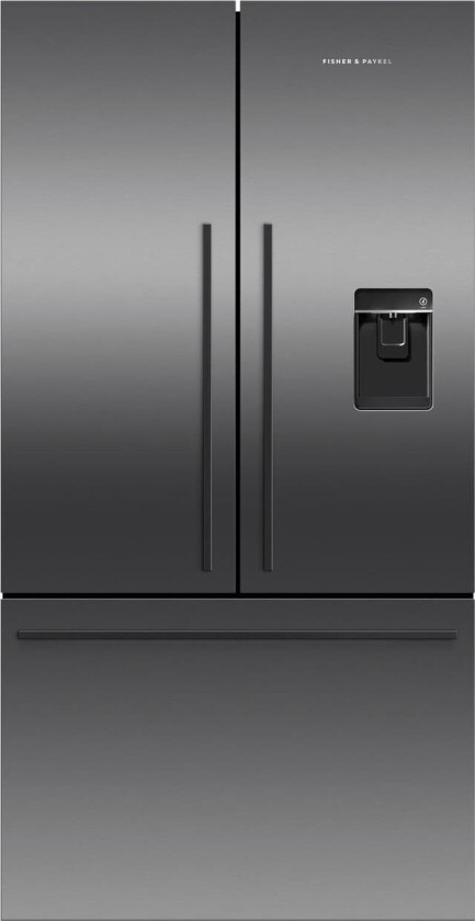 Frittstående Kjøle-Frys, French door Black steel