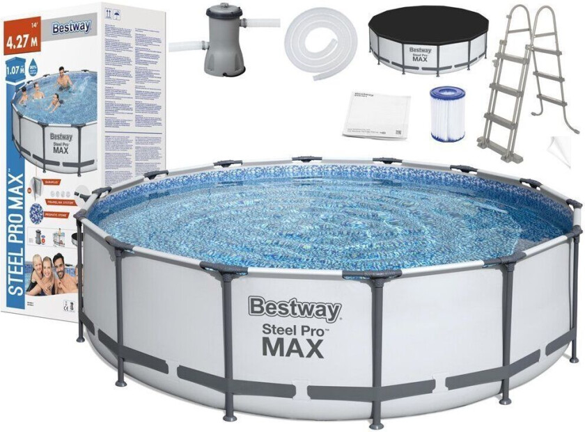 Rack pool BESTWAY 56950 Steel Pro MAX 14' 4,27 X 1,07 m 11 in 1 Round Grey