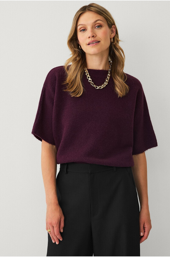 Pullover med halvlange ermer - Brun