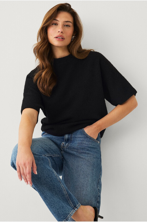 Pullover med halvlange ermer - Svart