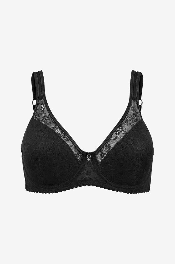 Rita Flower Wire Bra Padded Cups - Svart