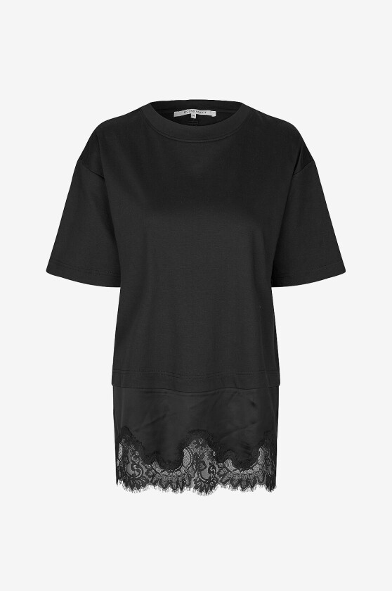 T-skjorte Vaccara Lace Tee - Svart