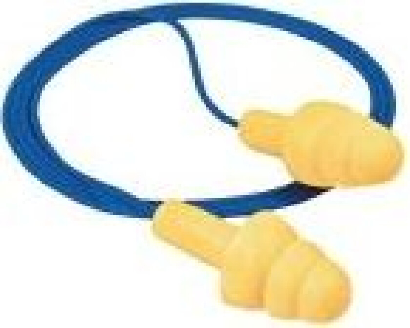 Bilde av Ørepropper med snor E-A-R Ultrafit, gule/blå, pakke a 50 par