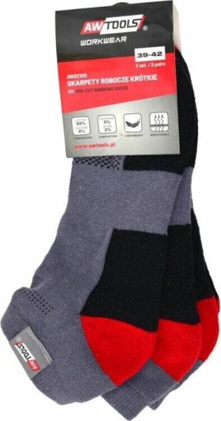 AWTools AWTOOLS KORTE SOKKER STØRRELSE 43-46/3STK AW02110 AWTOOLS