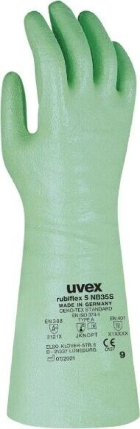 rubiflex S NB35S, Voksen, Voksen, Unisex, Slitebestandig, Løsemiddelbestandig, Oljebestandig, Motstandsdyktig mot kjemikalier, Bomull, 350 mm
