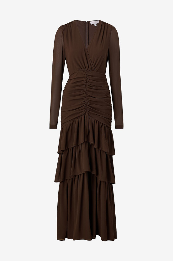 Maxikjole Jenna Long Sleeve Maxi Dress - Brun