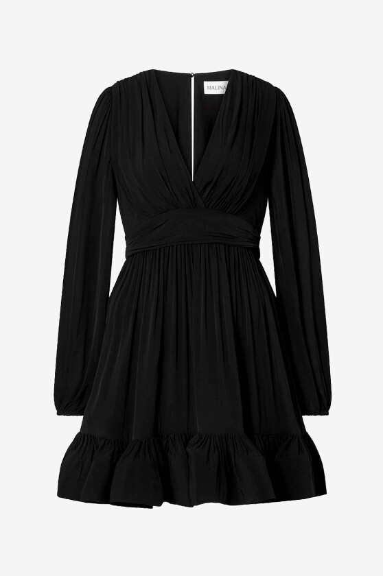 Kjole Jadie V-neck Ruffled Mini - Svart