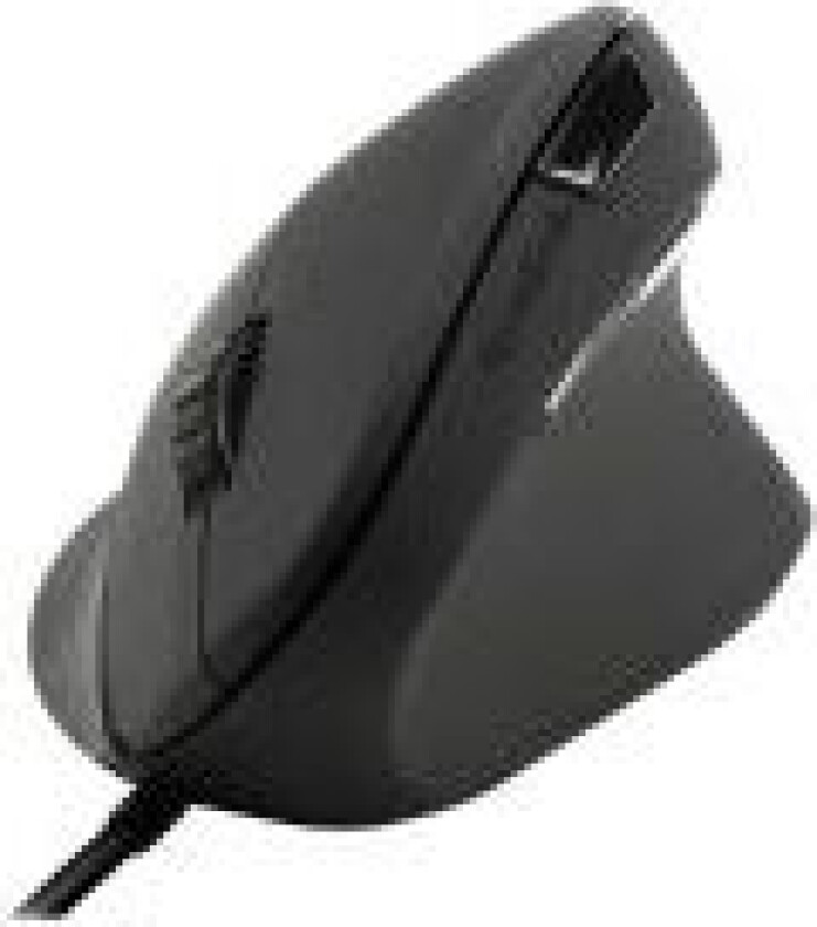 PIAVO Ergonomic Vertical - Vertikal mus - ergonomisk - høyrehendt - optisk - 6 knapper - trådløs - 2.4 GHz - USB trådløs mottaker - svart