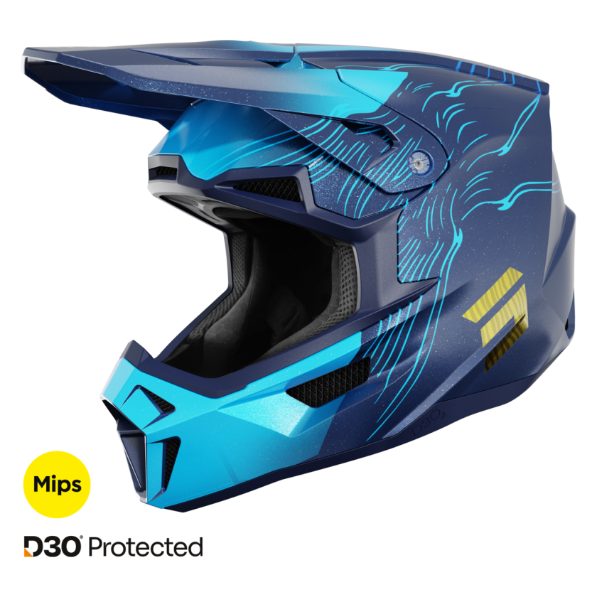 Crosshjelm Shot Race Gear Lite Mips Volt 27 Blå PerlemorXS