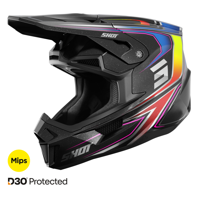 Crosshjelm Shot Race Gear Lite Mips Glory 27 Svart PerleaktigXS