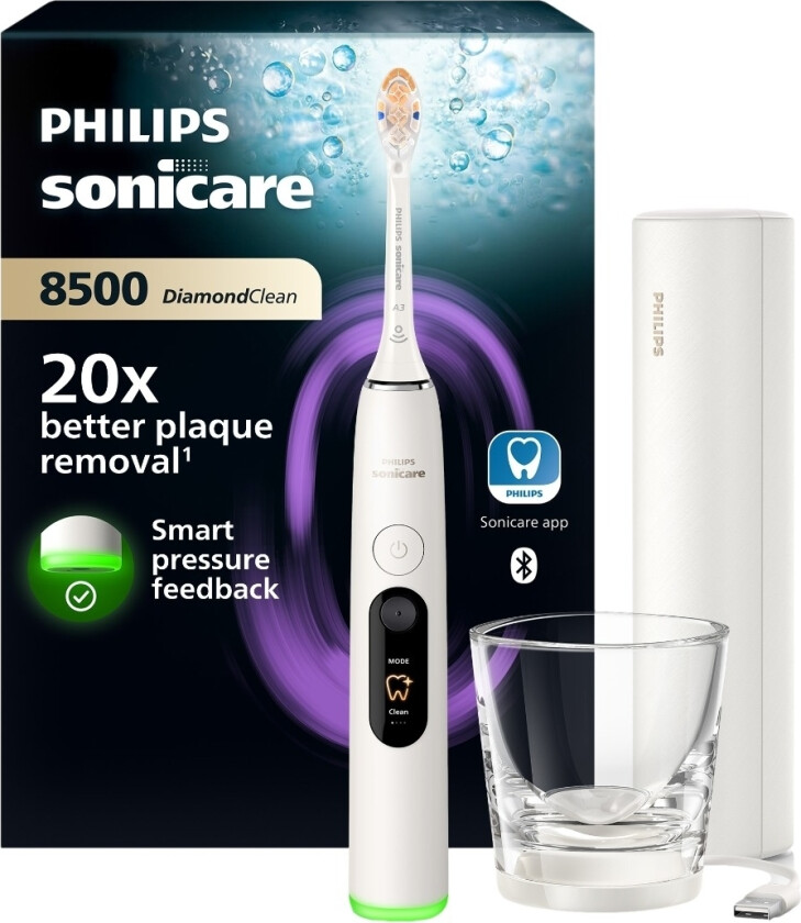 Sonicare DiamondClean 8500 elektrisk tannbørste, hvit
