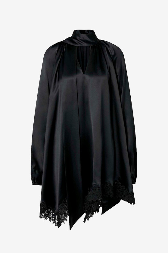 Kjole Norea Lace Hem Satin Mini Dress - Svart