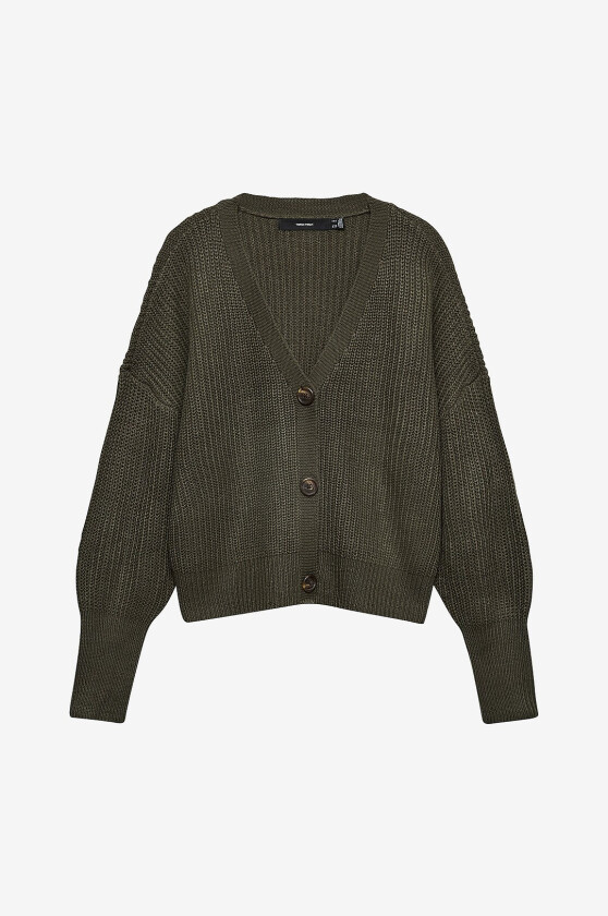 Kardigan vmLea LS V-neck Cuff Cardigan - Grønn
