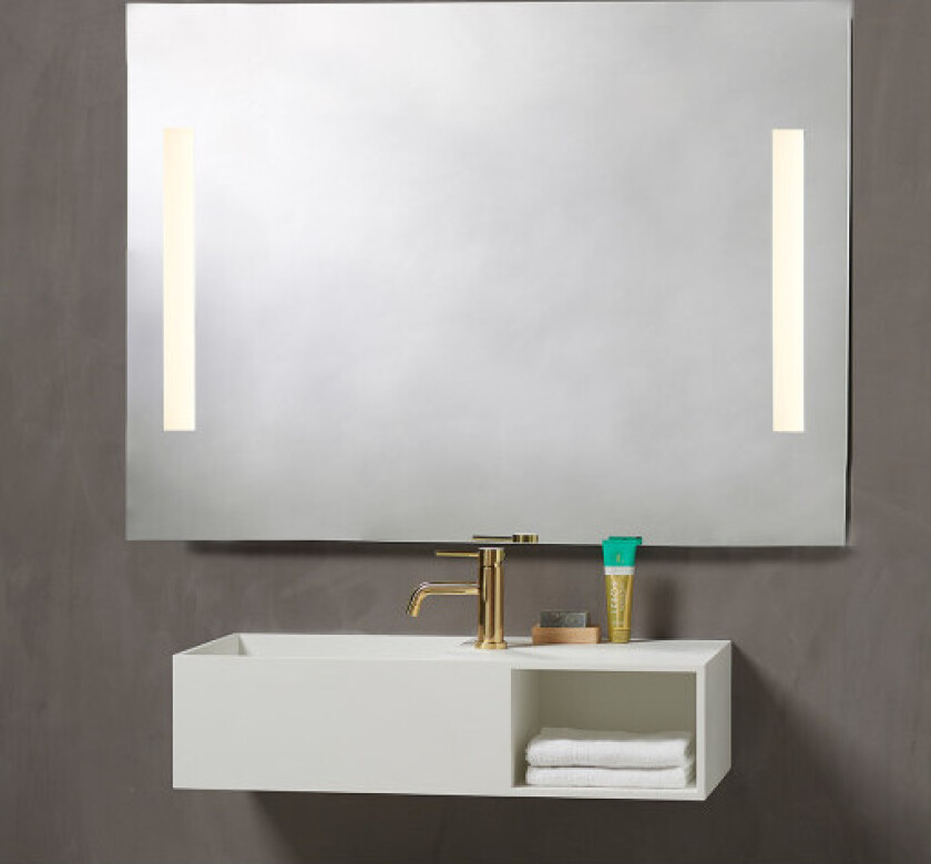 Godhavn speil med lys, 120x85 cm