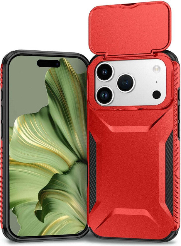 iPhone 18 Pro / 17 Pro EIDERWOOD Hybrid Plast Deksel m. Cam Slider - Rød