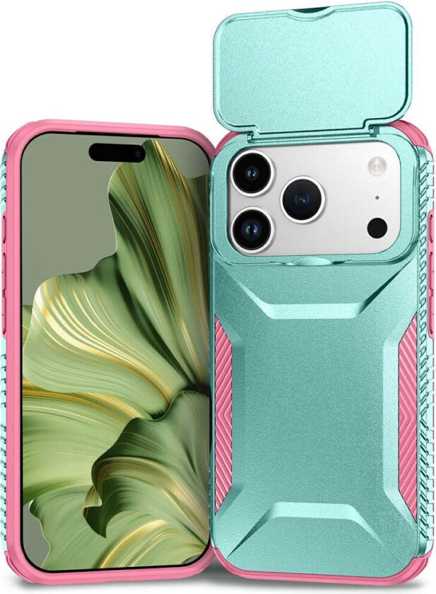 iPhone 18 Pro / 17 Pro EIDERWOOD Hybrid Plast Deksel m. Cam Slider - Turkis / Rosa