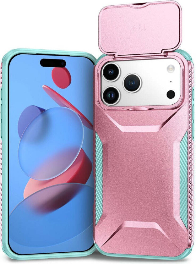 iPhone 18 Pro Max / 17 Pro Max EIDERWOOD Hybrid Plast Deksel m. Cam Slider - Rosa / Turkis