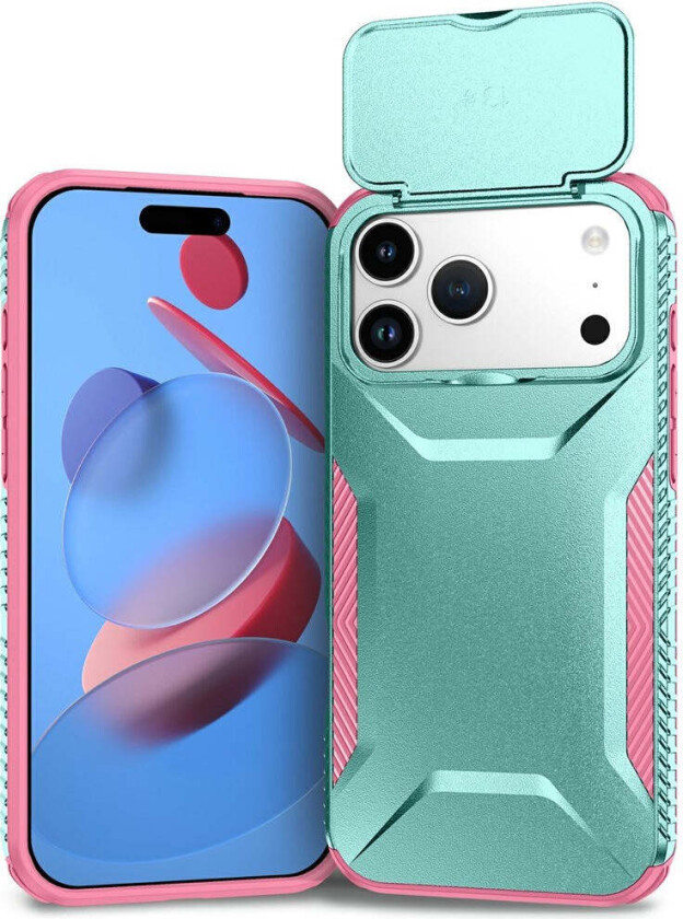 iPhone 18 Pro Max / 17 Pro Max EIDERWOOD Hybrid Plast Deksel m. Cam Slider - Turkis / Rosa