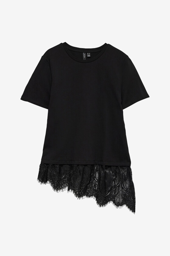Topp Vmbrit Ss O-Neck Lace T-Shirt Jrs - Svart