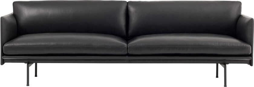 Outline 3-seters sofa skinn brunt skinn