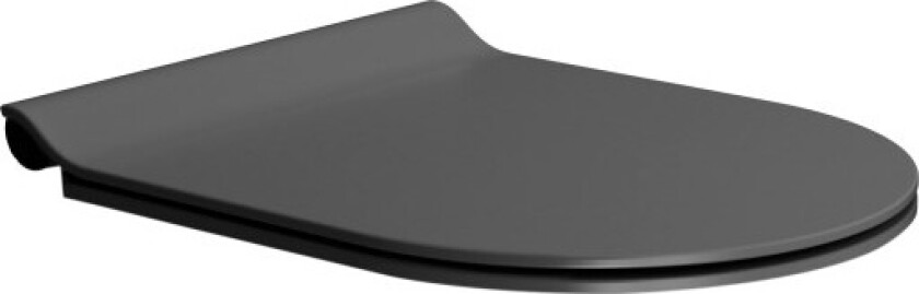 Slim toalettsete, soft close, avtagbar, matt sort