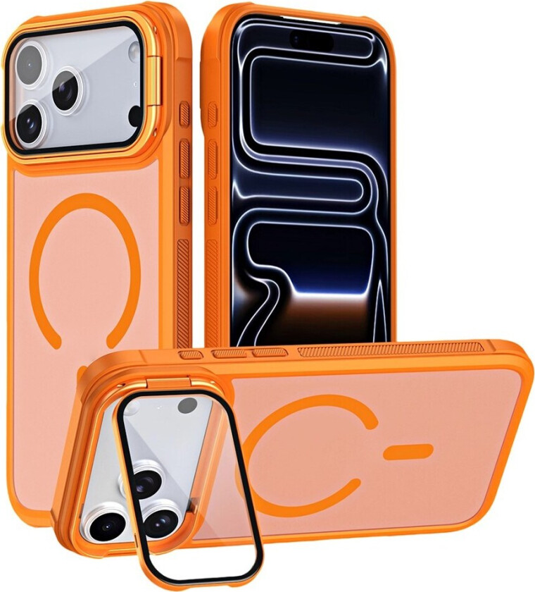 iPhone 18 Pro / 17 Pro EIDERWOOD Hybrid Plast Deksel m. Kamera Deksel & Stativfunksjon - MagSafe Kompatibel - Oransje