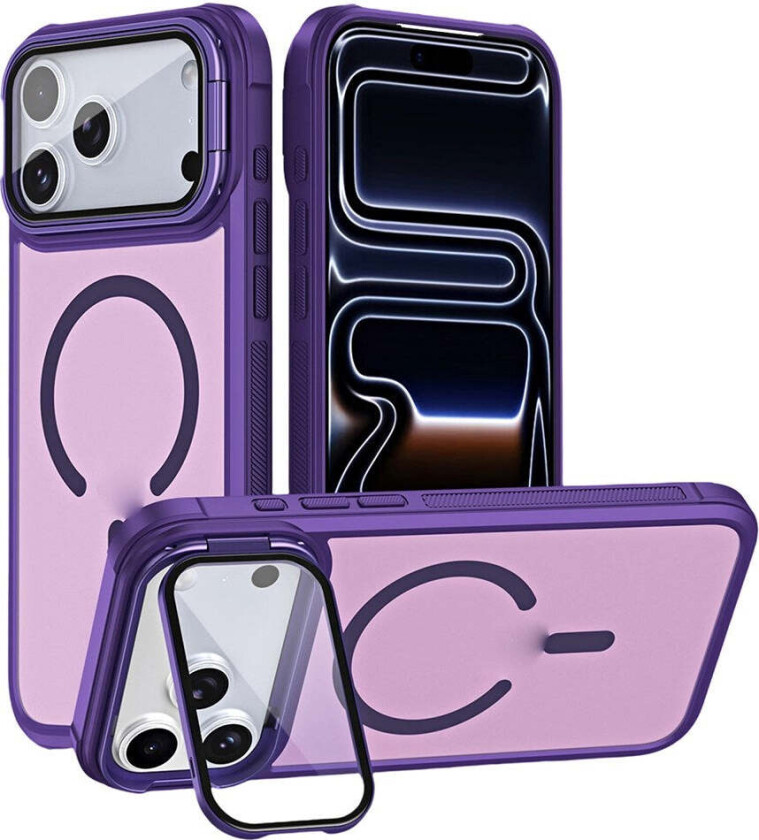 iPhone 18 Pro / 17 Pro EIDERWOOD Hybrid Plast Deksel m. Kamera Deksel & Stativfunksjon - MagSafe Kompatibel - Lilla