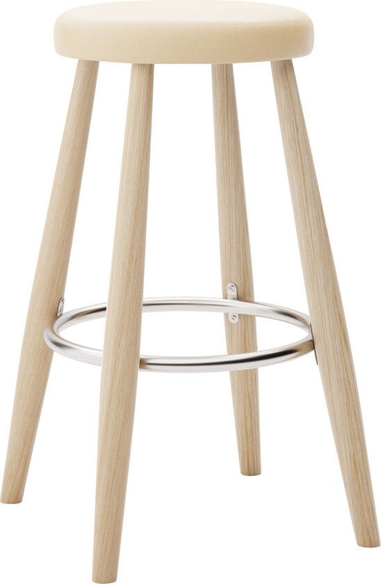 Ch58 Low Stool, Vitoljad Ek, Lädergrupp C Sif - 90