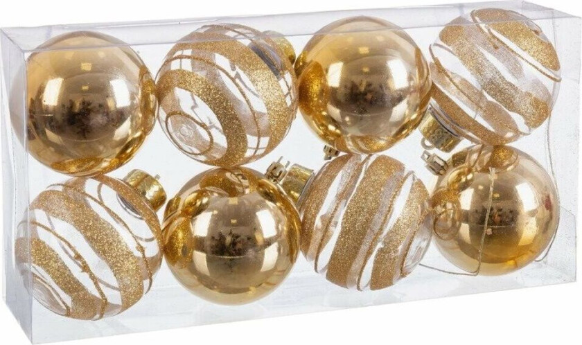 Juletrekuler Golden Plastic 8 x 8 x 8 cm (8 tall)