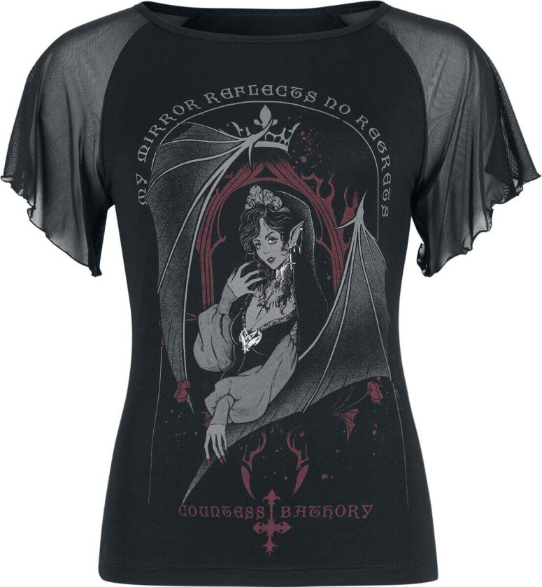 Goth T-skjorte - Countess Bathory - S til XL - Damer - svart