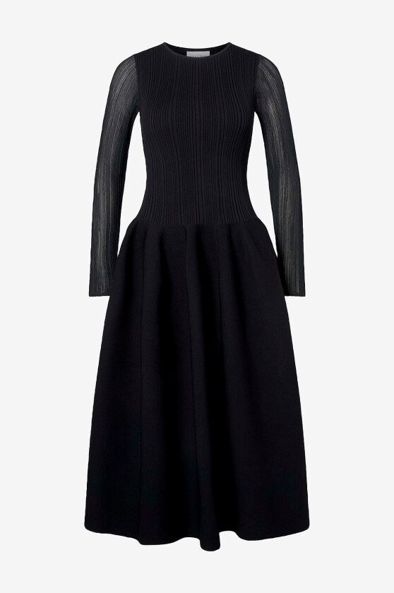 Kjole Elona Voluminous Skirt Knitted Midi - Svart