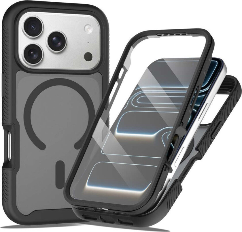 iPhone 18 Pro Max / 17 Pro Max EIDERWOOD 2-i-1 Matt Hybrid Plast Deksel m. Skjermbeskyttelsesfilm - MagSafe Kompatibel - Svart