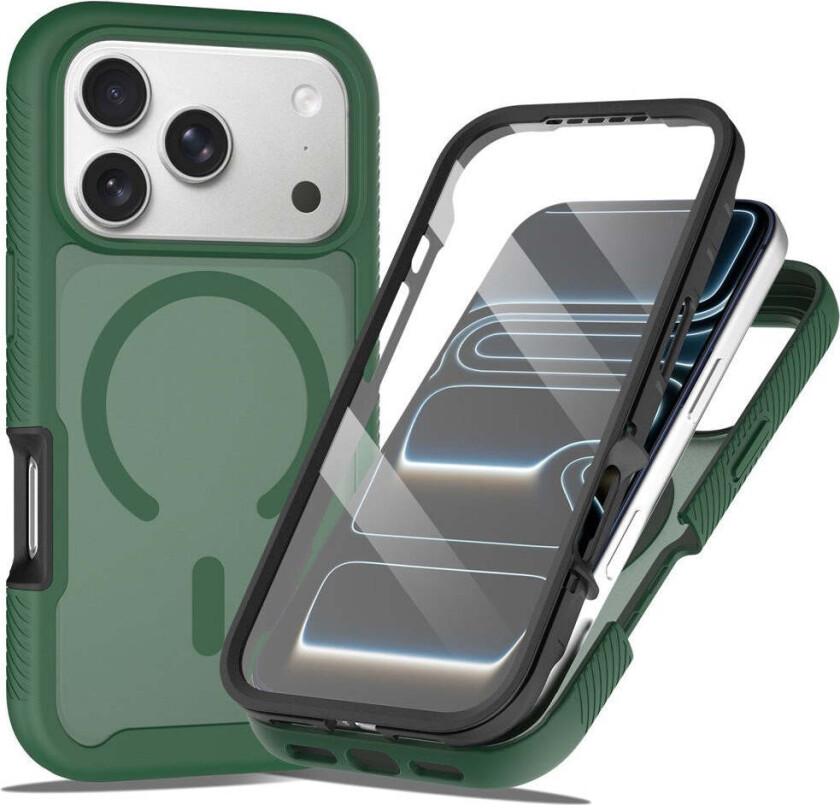 iPhone 18 Pro Max / 17 Pro Max EIDERWOOD 2-i-1 Matt Hybrid Plast Deksel m. Skjermbeskyttelsesfilm - MagSafe Kompatibel - Grønn