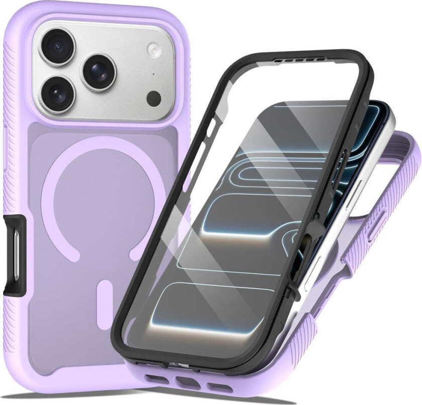 iPhone 18 Pro / 17 Pro EIDERWOOD 2-i-1 Matt Hybrid Plast Deksel m. Skjermbeskyttelsesfilm - MagSafe Kompatibel - Lilla