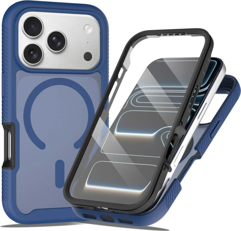 iPhone 18 Pro Max / 17 Pro Max EIDERWOOD 2-i-1 Matt Hybrid Plast Deksel m. Skjermbeskyttelsesfilm - MagSafe Kompatibel - Blå