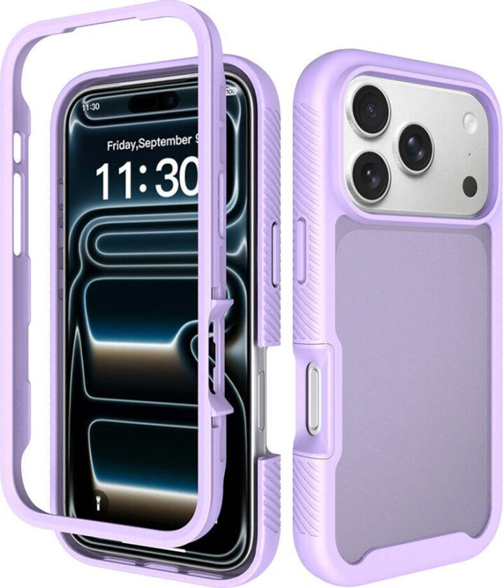 iPhone 18 Pro / 17 Pro EIDERWOOD Todelt Matt Hybrid Plast Deksel - Lilla
