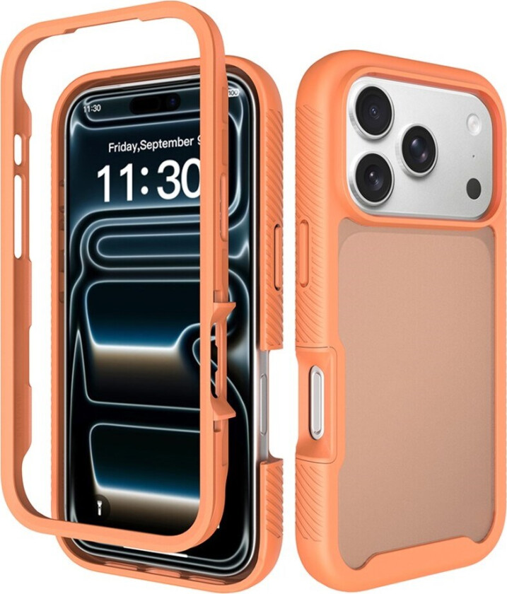 iPhone 18 Pro / 17 Pro EIDERWOOD Todelt Matt Hybrid Plast Deksel - Oransje