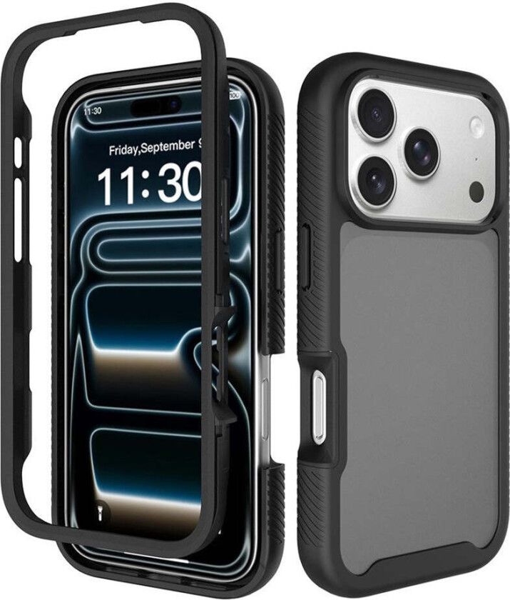 iPhone 18 Pro / 17 Pro EIDERWOOD Todelt Matt Hybrid Plast Deksel - Svart