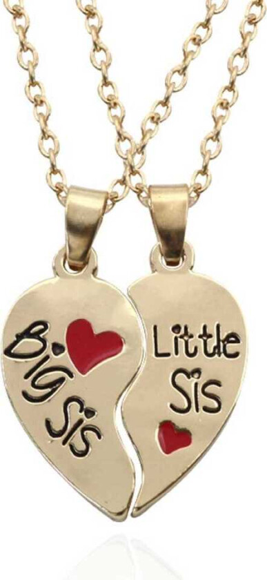 To -del knusende hjerte for søstre - vennskap mallet søsterskap gull