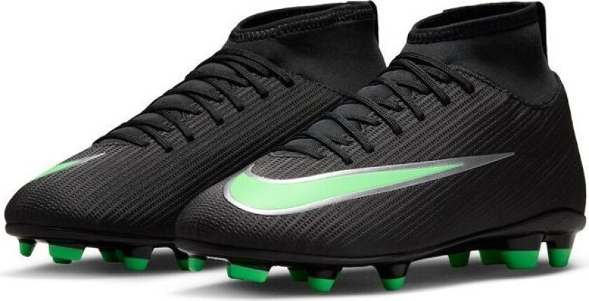 Mercurial Superfly 11 Club Mg Shadow - Svart/illusion Green Barn, størrelse 36