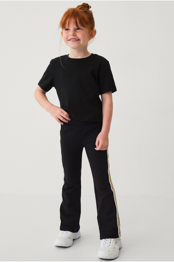Sweatpants med utsvingte benender - Svart