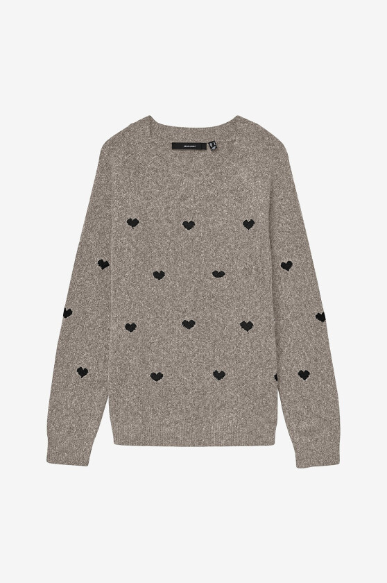 Genser vmcDoffy Intarsia LS O-nck Pullover - Grå